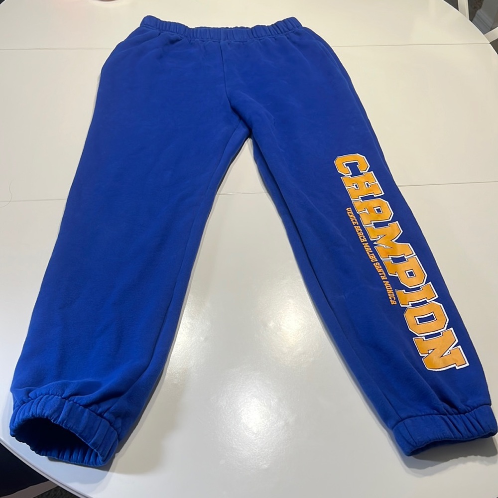 Edikted champions Venice beach Malibu Santa Monica navy blue sweat pants